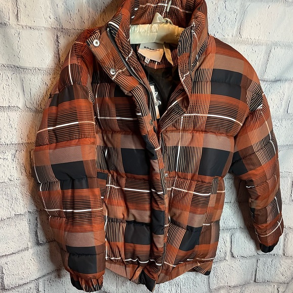 Anthropologie SPARKZ Plaid Waist Length Puffer Jacket - Picture 3 of 7